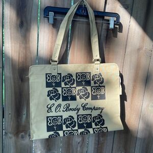 Vintage 60s E O BRODY Co Glass TOTE BAG Overnighter